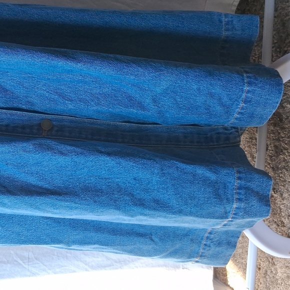 Women's Blue Denim Belted Midi Western Dress Size 8 Blue - Picture 9 of 16